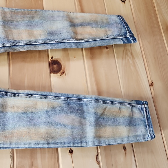 Free People Super Rare Unique Tie Dye Bleach Dirty Wash Jeans Size 29 Paintbrush - Picture 7 of 16